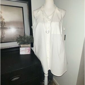Alfani Woman Button Sleeveless Blouse